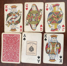 Antique c1895 US Playing Card Co Trophy Whist Playing Cards, Custom Courts no J picture