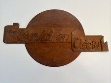VTG Architectural Salvage “The World On View” Wood Foundry Pattern Handmade picture