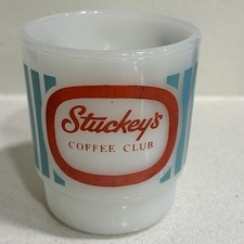 Stuckey's Coffee Club Vintage Coffee Mug Fire King Milk Glass Anchor Hocking VGC picture