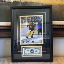 Ben Rothlesberger Custom Framed Picture With 2 Dollar Bill picture