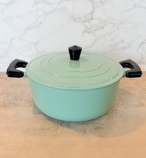Le Creuset Bakelite Diamond Knob Vintage Green E 4.5 Qt Pristine Rare picture