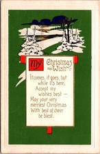1915 Rochester NY Postmark, East Avenue Station, Christmas Card, Embossed, 2133 picture
