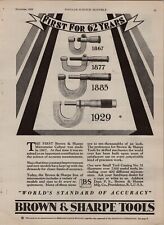 Original 1929 Brown & Sharpe Tools Print Ad 