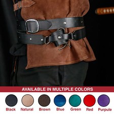 Medieval Genuine Leather Double Wrap Sword Belt with Adjustable Frog, in 3 size picture