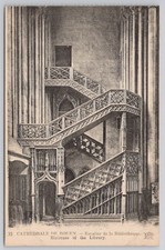 Rouen Cathedral Library Staircase France Antique Postcard Neurdein Frères picture