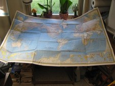 VINTAGE THE WORLD MAP National Geographic February 1965 picture