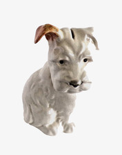 Beswick Terrier Dog  White with Brown Ears Money Bank c 1946-1973 Vintage picture