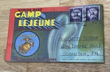 1950’s Vintage Marine Base Camp LeJeune North Carolina 20 Colored Postcard Book picture