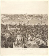 Constantinople Turkey 1800s Panorama of City and Environs Harbor Ships picture