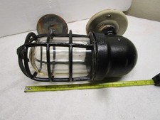 Vintage Crouse-Hinds Industrial Explosion Proof Cage Wall Light Clear Globe  picture