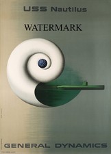 Erik Nitsche 1955 General Dynamics Poster USS Nautilus Atomic Sub 24x34 REPRO picture