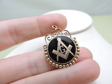 Vintage 10k Gold Masonic & Gold filled Mens Pendant / Watch Fob RARE picture