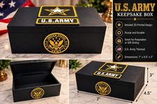 U.S. Army Keepsake Box 3D Printed Military Veteran Gift Memory Box 7x4.5x3 picture