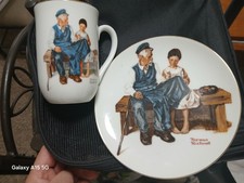 Norman Rockwell vintage cups and plates. picture