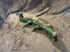 Vintage Large Heavy Cast Iron Alligator Garden Statue 18”-24”Door Stop EBROS picture