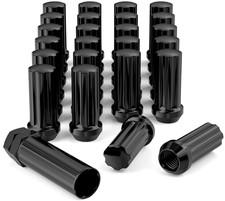 24 Tuercas M14x1.5 Negras XL con Llave para Llantas 6 Birlos Silverado Tahoe picture