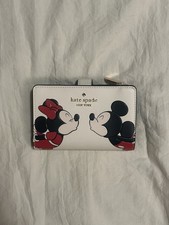 Kate Spade Disney Minnie Medium Compact Bifold Wallet MICKEY & MINNIE KISSING picture