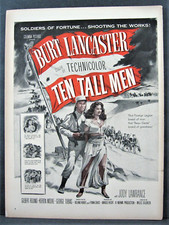 Vintage 1951 Ten Tall Men Movie Ad Sign Magazine Full Page  Star Burt Lancaster picture