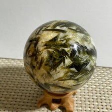 383g green Mica Lepidolite Quartz Sphere Crystal Ball Reiki Gem +stand picture
