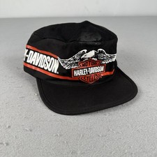 Vtg 1980s Harley Davidson Wrap Around Painters Cap Hat Eagle 80s USA picture