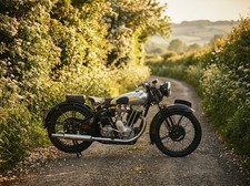pt333 1938 Brough Superior Motorcycle SS100 English Country Lane Photograph 8X10 picture