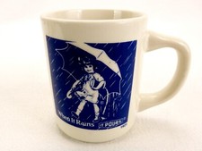 Vintage 1970s Morton Salt Ceramic Mug, 2-Color 1921 Umbrella Girl, #21-B picture