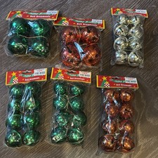 Vintage Holiday Makers Metal Bell Ornaments 40 Count In All picture