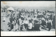 1910 Crowd at Rockaway Beach New York Historic Vintage Postcard A2344 picture