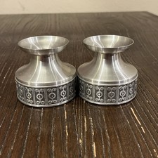 Vtg Norway Pewter Haugrud Taper Candle Holders 2.5