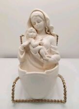 Vtg Madonna and Child Holy Water Font Basin Resin Wall Plaque 6” Made In Italy  picture