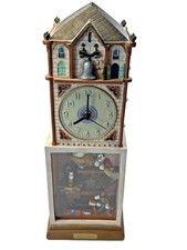Vtg LTD ED DISNEY CLOCK CLEANERS Desk/Table Clock w/ Mickey, Donald Duck, Goofy picture