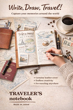 Traveler’s Notebook Regular Size Camel Leather Journal Made in Japan New picture