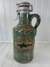 64 OZ DOGFISH HEAD HAND CRAFTED CERAMIC GROWLER Romanick #1129 Aqua Blue picture