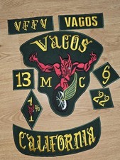 Vagos MC Patch Set California 1%er Outlaw Biker Embroidered Back Patches picture