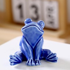 Whimsical Ceramic Frog Statue for Paludarium, Bonsai Water Feature, Fairy Gar... picture
