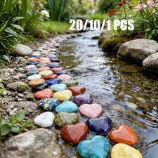 Natural Heart Shaped Palm Stones Polished Crystal Pocket Stone Garden Craft Deco picture