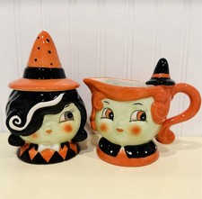 Johanna Parker Halloween Witch Cream And Sugar By Carnival Cottage picture
