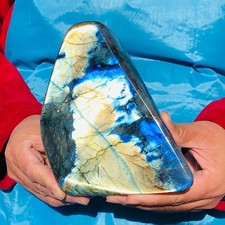 3.3LB Natural Labradorite Blue Quartz Crystal Polished Healing Sample 2953 picture