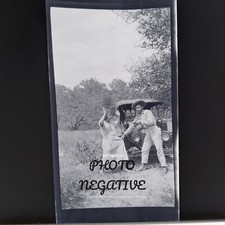 Vintage Photo Negative 1920s Man Pointing Gun At Woman Cheeky Funny picture