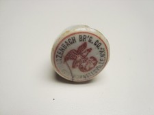 Circa 1890s Schwarzenbach Porcelain Bottle Stopper, Hornellsville, NY picture