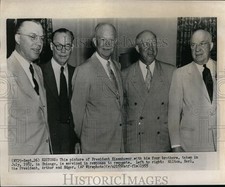 1955 President Eisenhower His Four Brothers In Chicago Wirephoto 8x10 picture