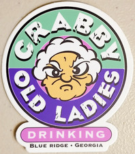 Grumpy Old Men Brewing Crabby Old Ladies Drinking Craft Beer Sticker Decal New picture