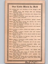 c1915 Our Little Hitch In Hell Poem Phrase Texas TX Cancel Postcard picture