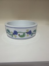 Vintage Chinese Porcelain Round Ashtray, Trinket Dish, Thick Solid Shallow China picture