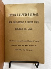 1905 Boston & Albany Railroad New York Central & Hudson River Instruction Wages picture