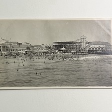 Antique Snapshot Photograph Pike Amusement Long Beach CA People Swimming picture