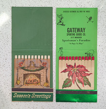Vintage Season’s Greetings Feature Matchbook Gateway Sporting Goods Unused picture