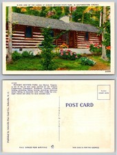 Hungry Mother State Park Log Cabin Virginia Linen Postcard N-209 Asheville picture