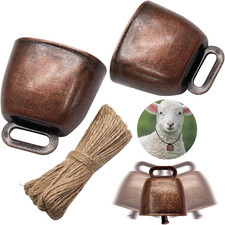 12PCS Grazing Cattle Bells Copper Cow Bells, Small Sheep Bell Loud Brass Bell wi picture