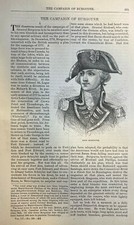 1877 General John Burgoyne Revolutionary War illustrated picture